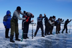 Цементники Бурятии приняли участие в традиционных соревнованиях по подледному лову